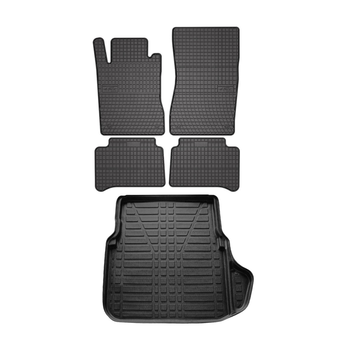 Mercedes E Class Floor-Trunk Mats - Omac - El-Toro & YPS - Black - '04-'09 Mercedes E Class Floor-Trunk Mats - Omac - El-Toro & YPS - Black - '04-'09